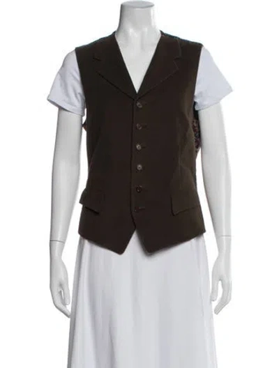 Pre-owned Ferragamo Vest In Brown