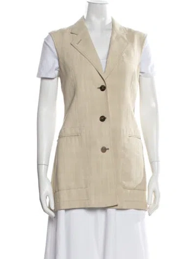 Pre-owned Ferragamo Vest In Neutrals
