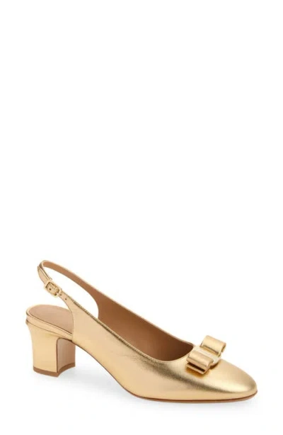 Ferragamo Vetty Slingback Pump In Neutral