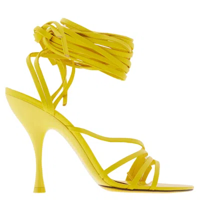 Ferragamo Victoria X5 Wrap Tie Sandals In Yellow