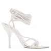 Ferragamo Victoria X5 Wrap Tie Sandals In White
