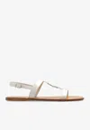 Ferragamo Elegant Lambskin Sandals For Women In Cream