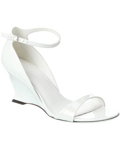 Ferragamo Vidette Leather Wedge Sandal In White