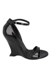 Ferragamo Unique Wedge Sandals With Sculptural Heel
