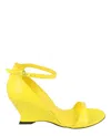Ferragamo Vidette Patent Leather Wedge Sandals In Yellow