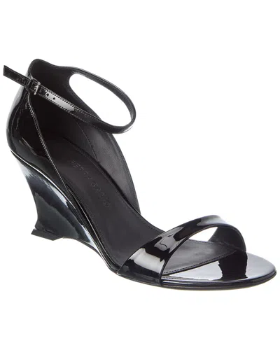 Ferragamo Vidette Patent Wedge Sandal In Black