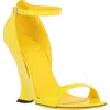 Ferragamo Vidette Wedge Heel Sandal In Yellow