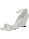 Ferragamo Vidette Womens Patent Leather Adjustable Wedge Sandals In White