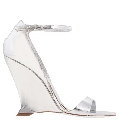 Ferragamo Vidette X5 Leather Wedge Sandals In Multi