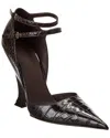 Ferragamo Vidia Patent Leather Ankle-strap Wedge Pumps In Brown