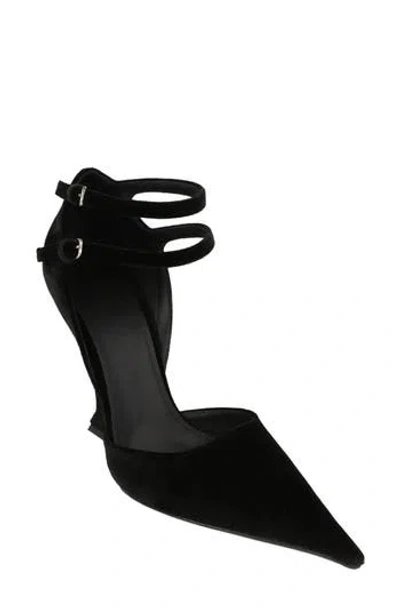 Ferragamo Vidya Suede Wedge Pump In Black