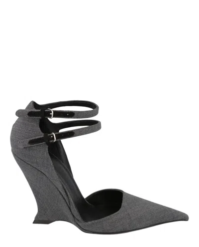 Ferragamo Vidya Wedge Pumps In Gray