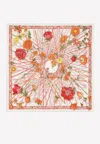 Ferragamo Vimini Floral Print Silk Scarf In Multicolor