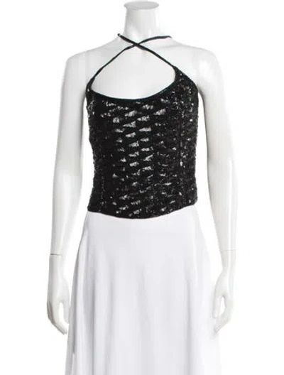 Pre-owned Ferragamo Vintage 1990's Top In Black