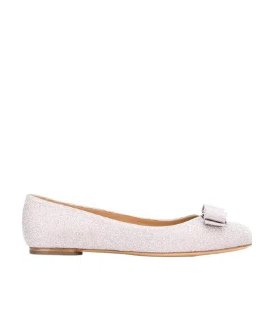 Ferragamo Vintage Ballerina Shoes In White