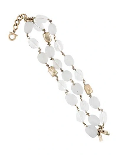 Pre-owned Ferragamo Vintage Beaded Multistrand Bracelet In Multicolor