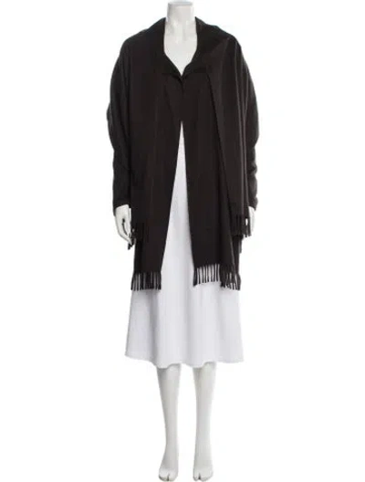 Pre-owned Ferragamo Vintage Cashmere Coat In Black