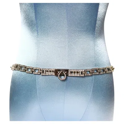 Pre-owned Ferragamo Vintage  Diamante Link Belt, Italy, Circa 2000s, 32" L In Multi