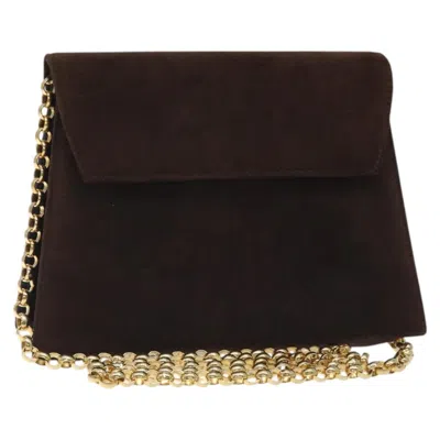 Pre-owned Ferragamo Vintage Flap Chain Shoulder Bag Leather Suede Shoulder Bag Bag () In Brown