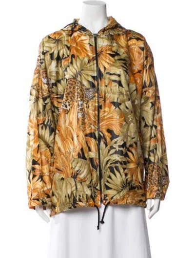Pre-owned Ferragamo Vintage Floral Print Jacket In Orange