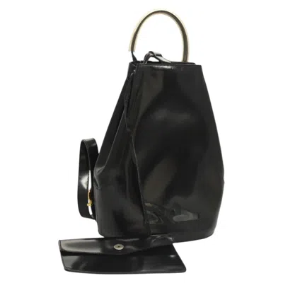 Pre-owned Ferragamo Vintage Gancini Backpack Patent Leather Patent_leather Backpack Bag () In Black