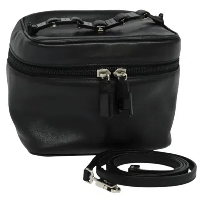 Pre-owned Ferragamo Vintage Gancini Pochette Leather Leather Handbag () In Black