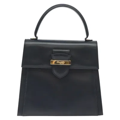 Pre-owned Ferragamo Vintage Handbag Leather Leather Handbag () In Black