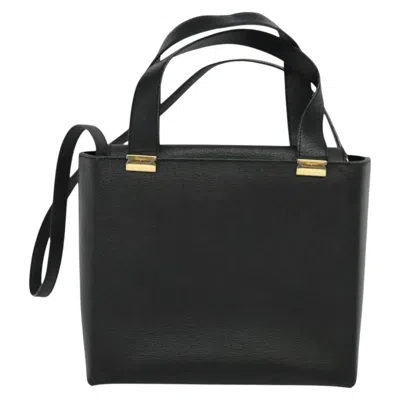 Pre-owned Ferragamo Vintage Handbag Leather Leather Handbag () In Black