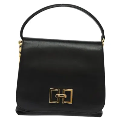 Pre-owned Ferragamo Vintage Handbag Leather Leather Handbag () In Black