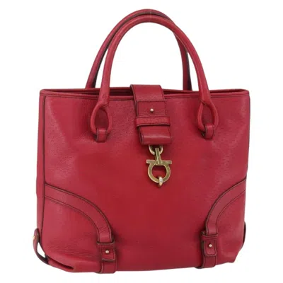 Pre-owned Ferragamo Vintage Handbag Leather Leather Handbag () In Red