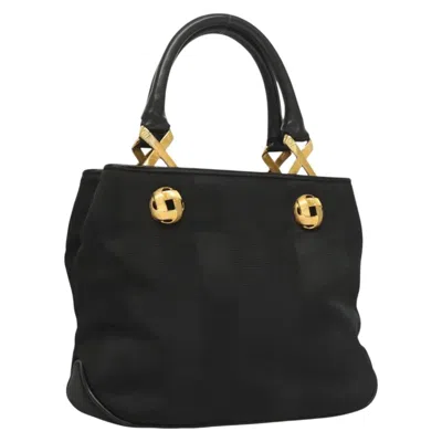 Pre-owned Ferragamo Vintage Handbag Nylon Nylon Handbag () In Black
