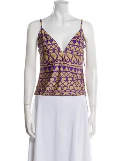 Pre-owned Ferragamo Vintage Late 1990's - Early 2000's Top In Yellow