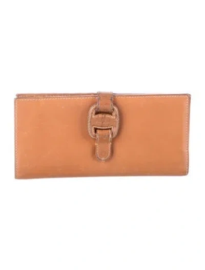 Pre-owned Ferragamo Vintage Leather Bifold Wallet In Brown