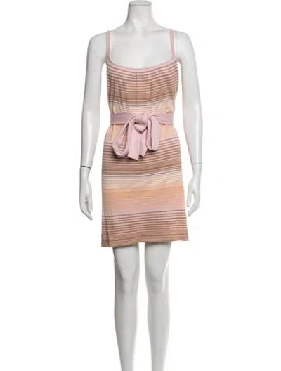 Pre-owned Ferragamo Vintage Mini Dress In Brown/pink