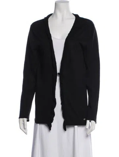 Pre-owned Ferragamo Vintage Open Front Sweater In Black