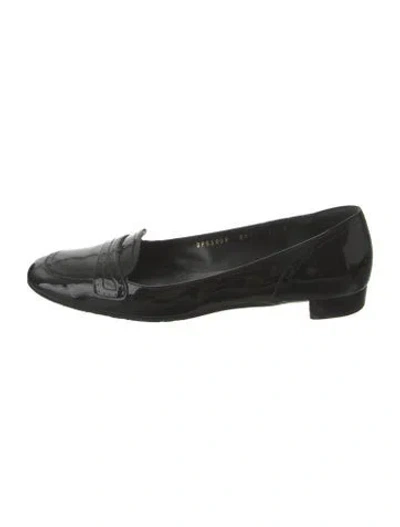Pre-owned Ferragamo Vintage Patent Leather Loafers In Black