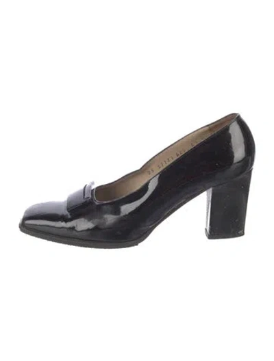 Pre-owned Ferragamo Vintage Patent Leather Pumps In Blue