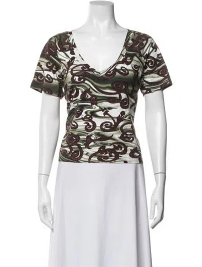 Pre-owned Ferragamo Vintage Patterned T-shirt In White