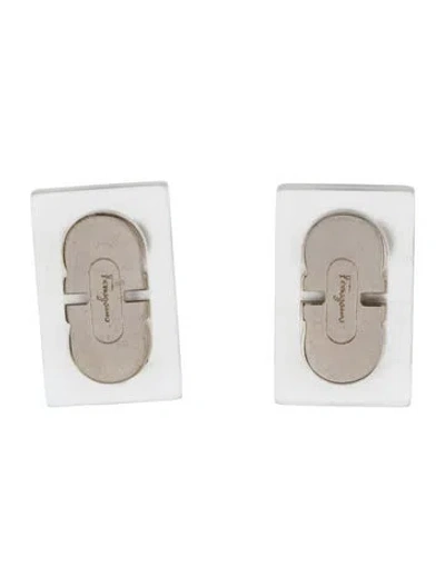 Pre-owned Ferragamo Vintage Plexi Drop Earrings In Transparent