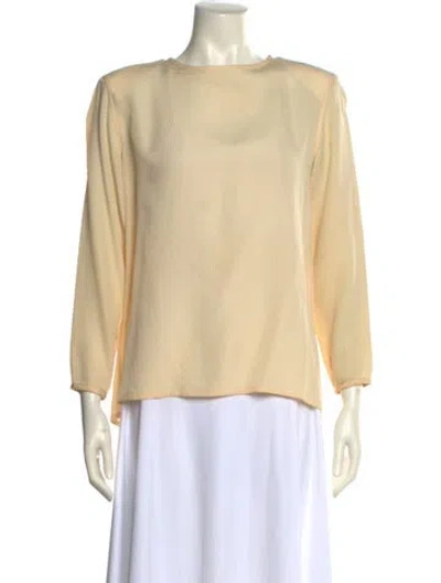 Pre-owned Ferragamo Vintage Silk Blouse In Neutral