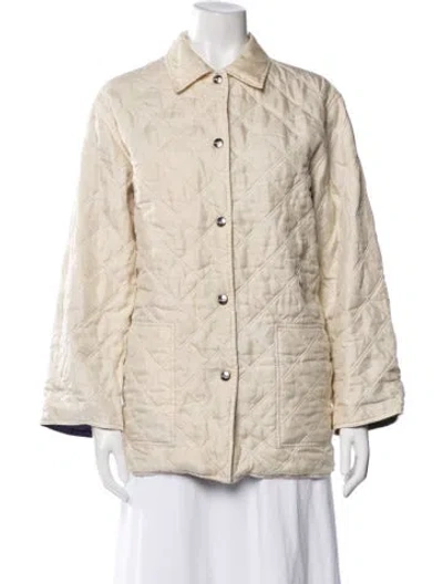 Pre-owned Ferragamo Vintage Silk Jacket In Neutral