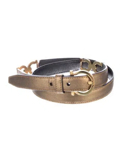 Pre-owned Ferragamo Vintage Skinny Belt In Black