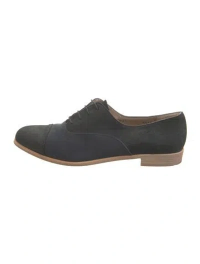 Pre-owned Ferragamo Vintage Suede Oxfords In Blue