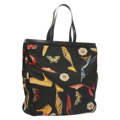 Pre-owned Ferragamo Vintage Tote Bag Canvas Canvas Tote Bag Bag () In Black