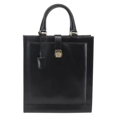 Pre-owned Ferragamo Vintage Tote Bag Leather Leather Tote Bag Bag () In Black