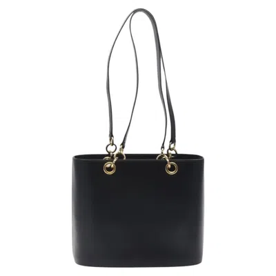 Pre-owned Ferragamo Vintage Tote Bag Leather Leather Tote Bag Bag () In Black