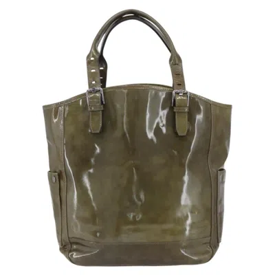 Pre-owned Ferragamo Vintage Tote Bag Leather Patent_leather Tote Bag Bag () In Green