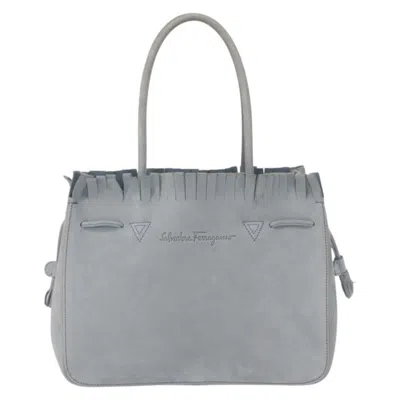 Pre-owned Ferragamo Vintage Tote Bag Suede Suede Tote Bag Bag () In Blue