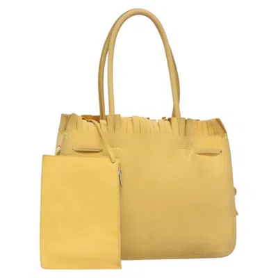 Pre-owned Ferragamo Vintage Tote Bag Suede Suede Tote Bag Bag () In Yellow