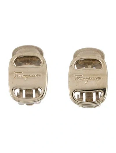 Pre-owned Ferragamo Vintage Vara Clip-on Earrings In Multi